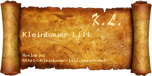 Kleinbauer Lili névjegykártya